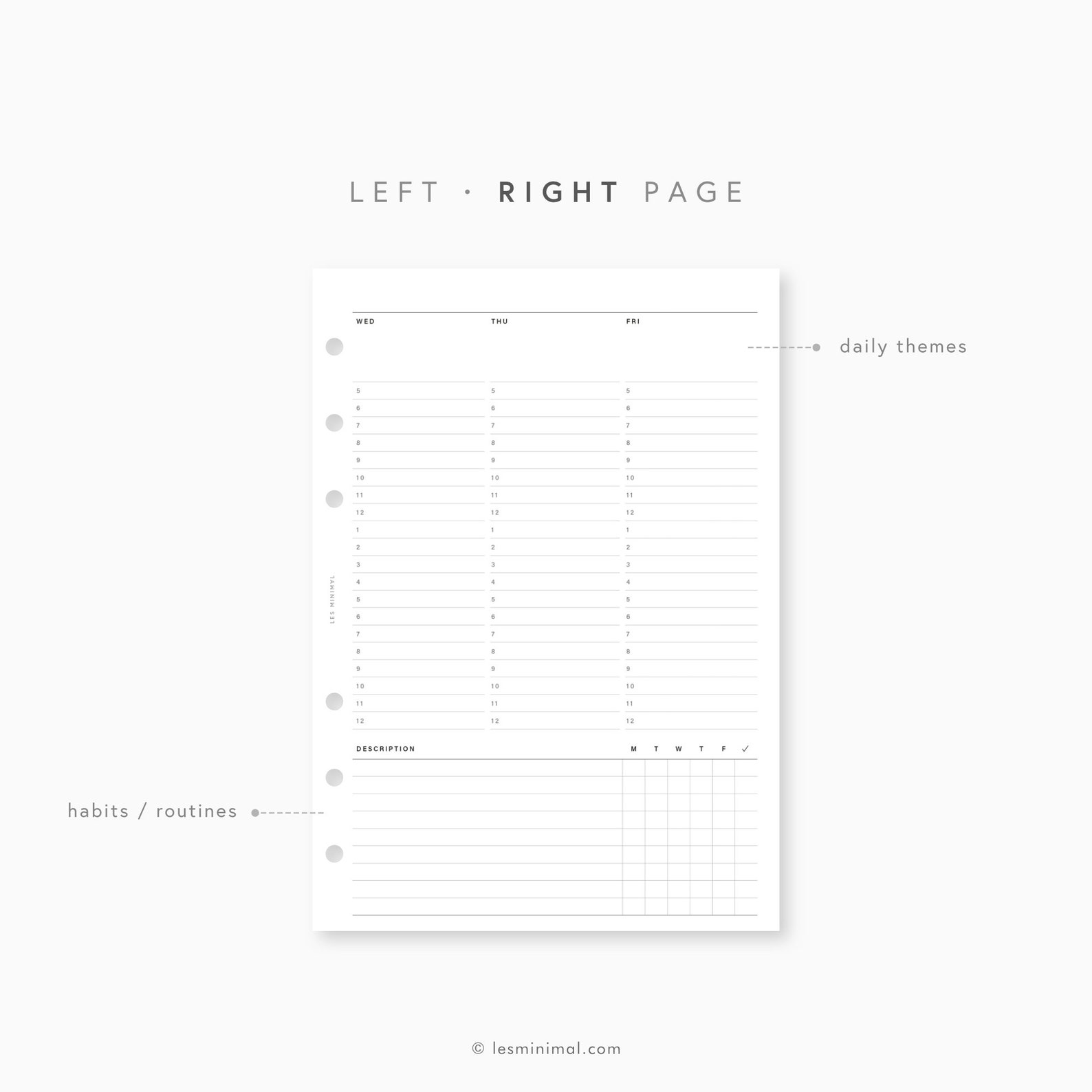 A5 Weekly Schedule Printable Weekday Hourly Planner Inserts | Etsy