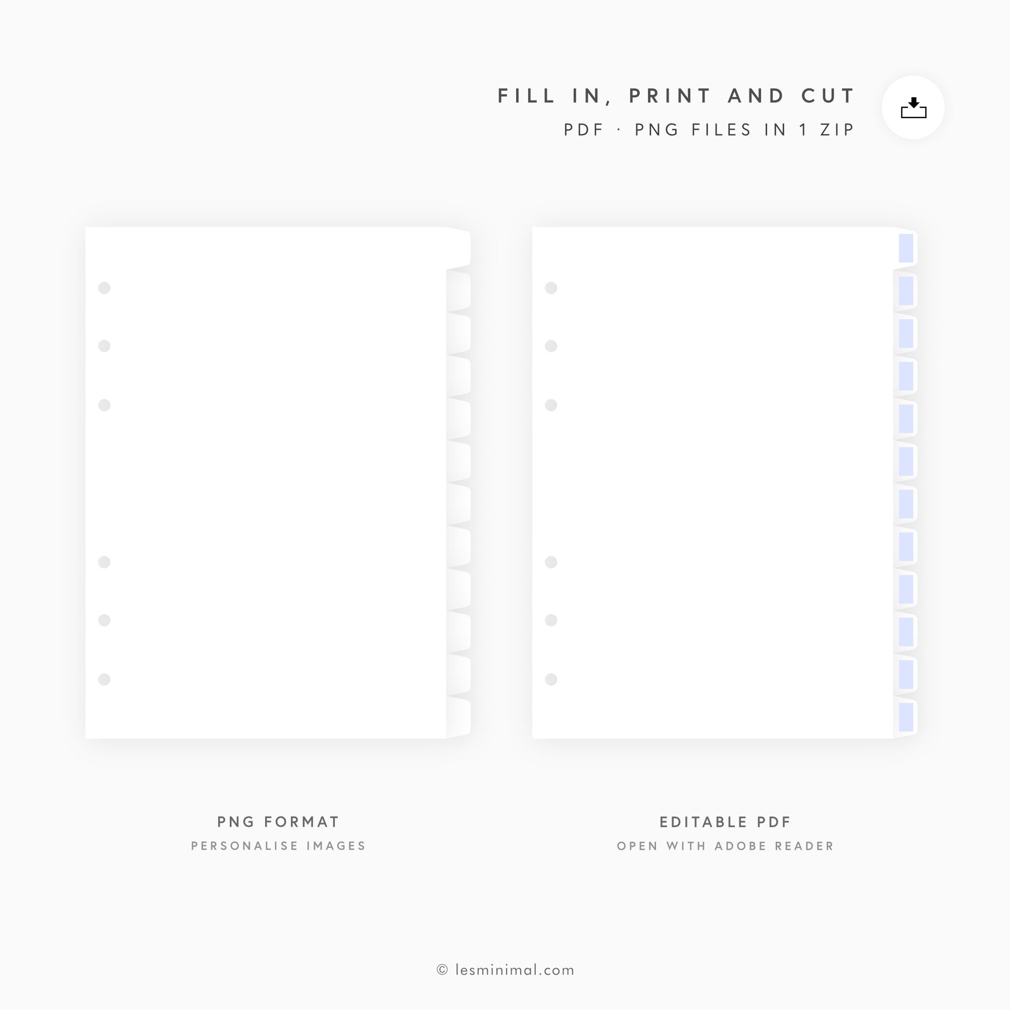 A5 Editable Dividers Template for Planners Printable DIY | Etsy