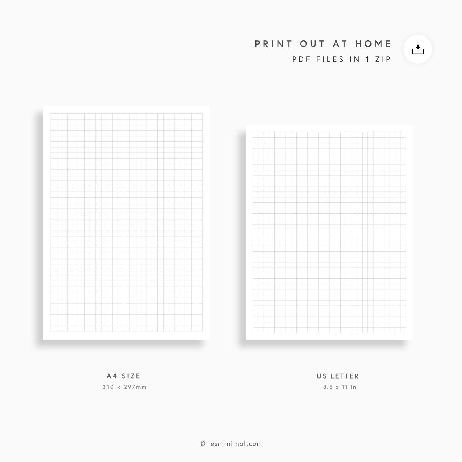Printable Dot Grid Graph Lined Ruled Notes Paper Inserts, Daily Journal ...