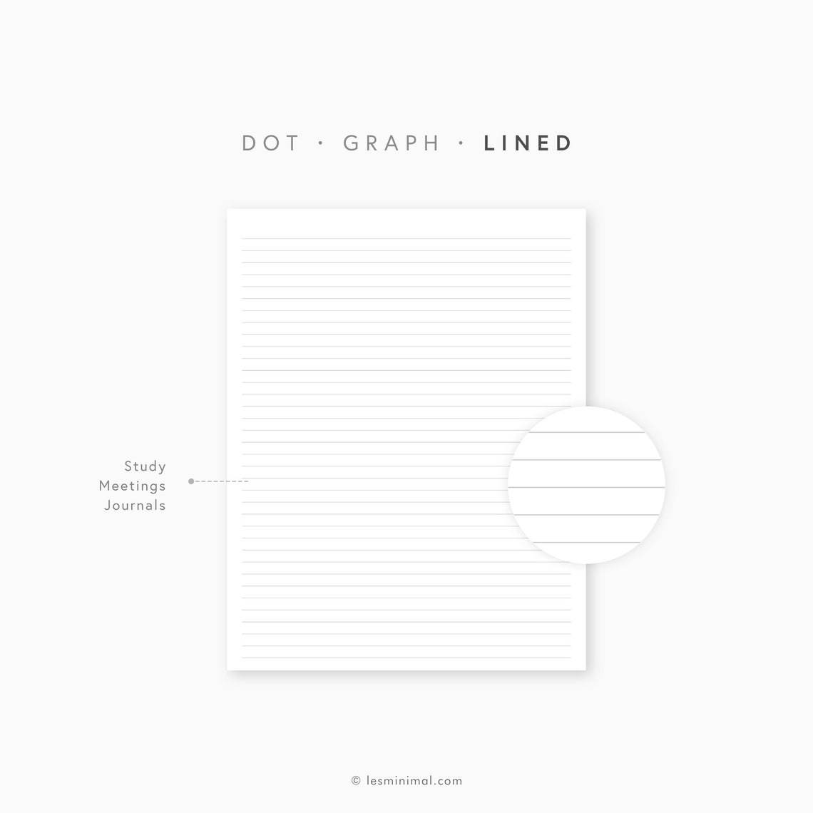 Printable Dot Grid Graph Lined Ruled Notes Paper Inserts, Daily Journal ...
