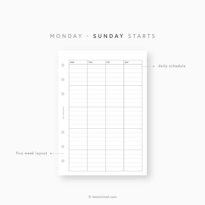 A6 Minimalist Monthly Planner Printable Month at a Glance - Etsy UK