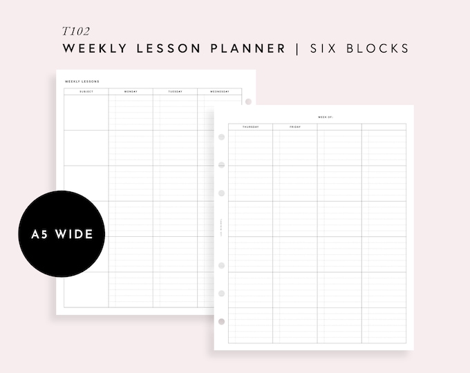Teacher Lesson Plan Template, Printable Planner (PDF) - Etsy Canada