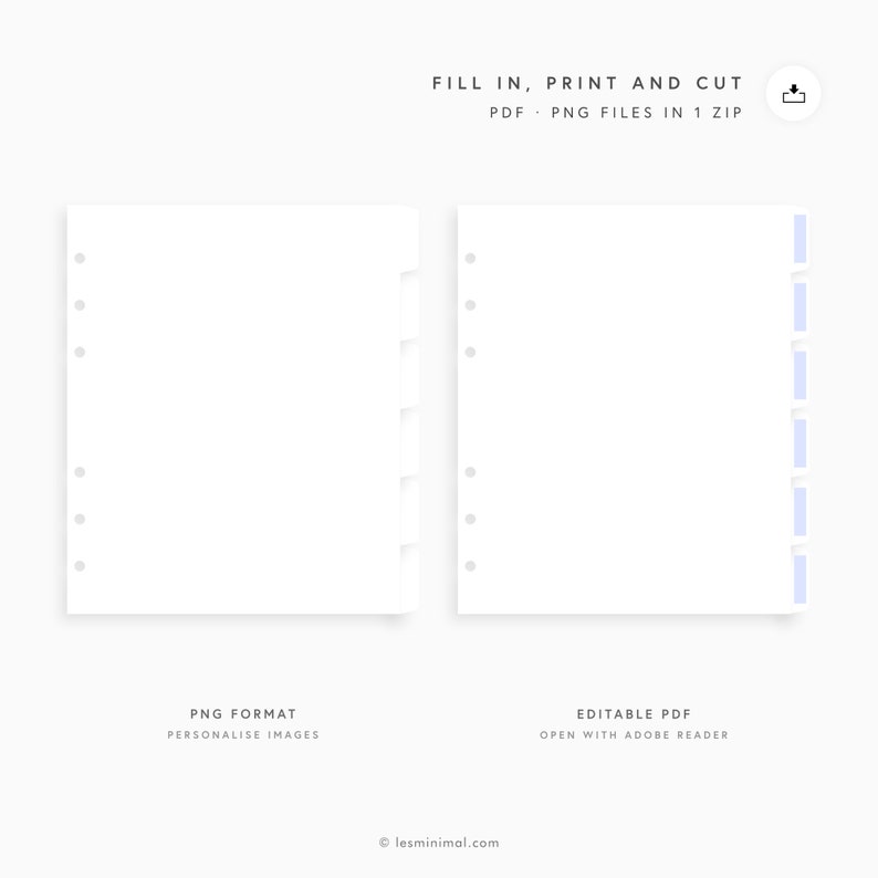 A5 Wide Editable Dividers Template for Planners Printable DIY | Etsy