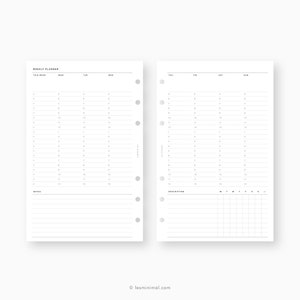Half Letter Weekly Schedule Printable, Weekly Hourly Planner Inserts ...