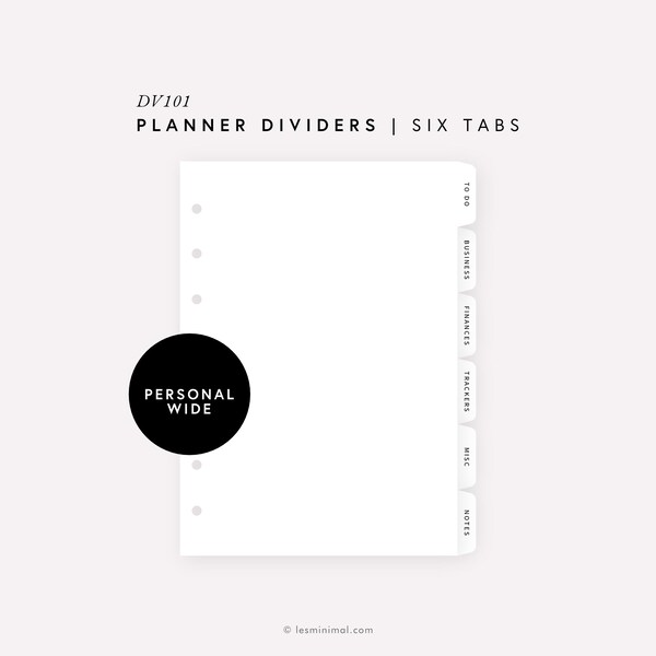 Personal Planner Dividers Template Etsy