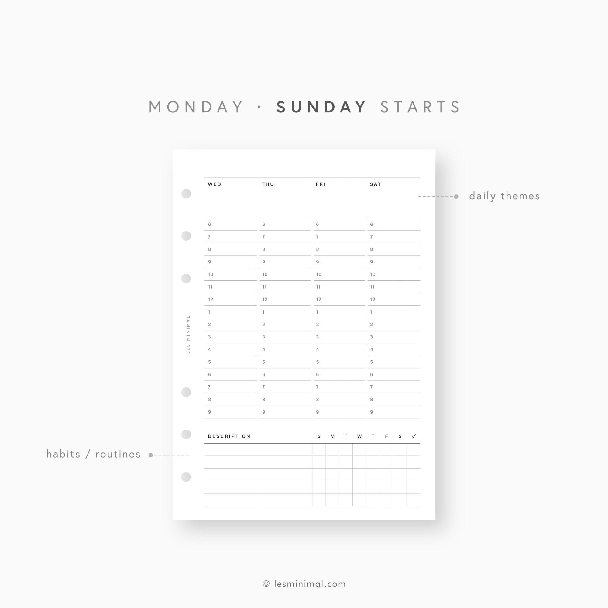 A6 Weekly Schedule Printable Weekly Hourly Planner Inserts - Etsy Australia