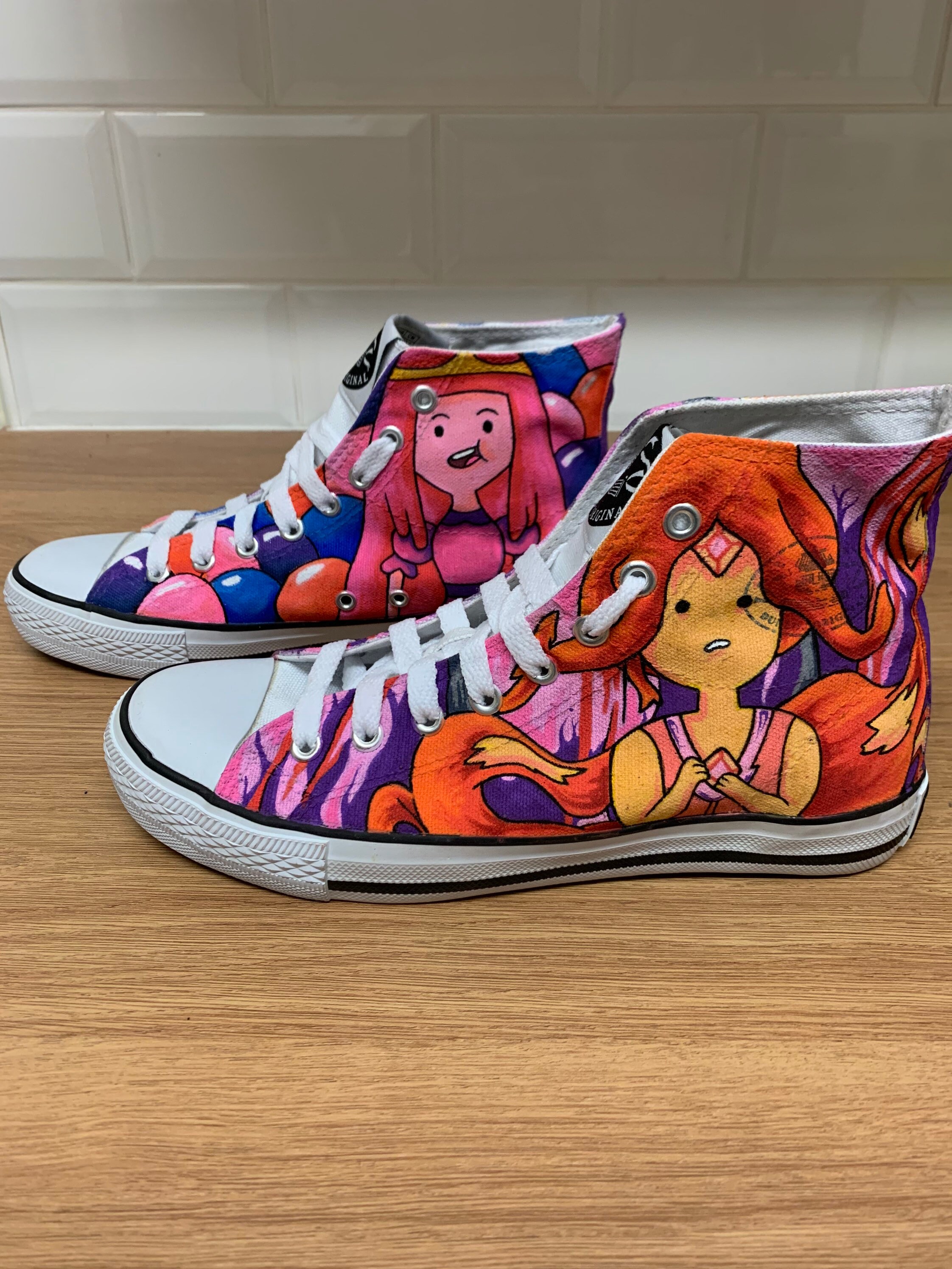 Adventure Time Custom Shoes Womens Size 5 Uk Hi Tops Etsy UK