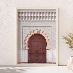 Printable Moroccan Door photo,neutral boho digital print, arabic architecture print, islamic art poster ornamental wall art Instant Download