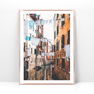 Printable photo of Laundry in Venice, Italy digital art print, Mediterranean photo, Laundry room decor, Instant Download