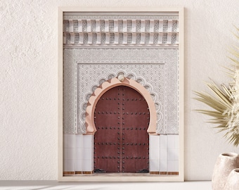 Printable Moroccan Door photo,neutral boho digital print, arabic architecture print, islamic art poster ornamental wall art Instant Download