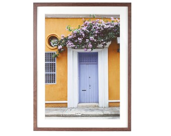 Printable photo of a lilac door with blooming wisteria, Italy digital art print, mauve and yellow Mediterranean photo, Instant Download