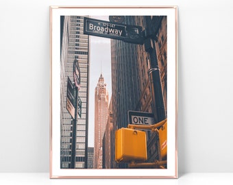 Printable photo of a Broadway sign in Manhattan, New York City digital print, Instant download