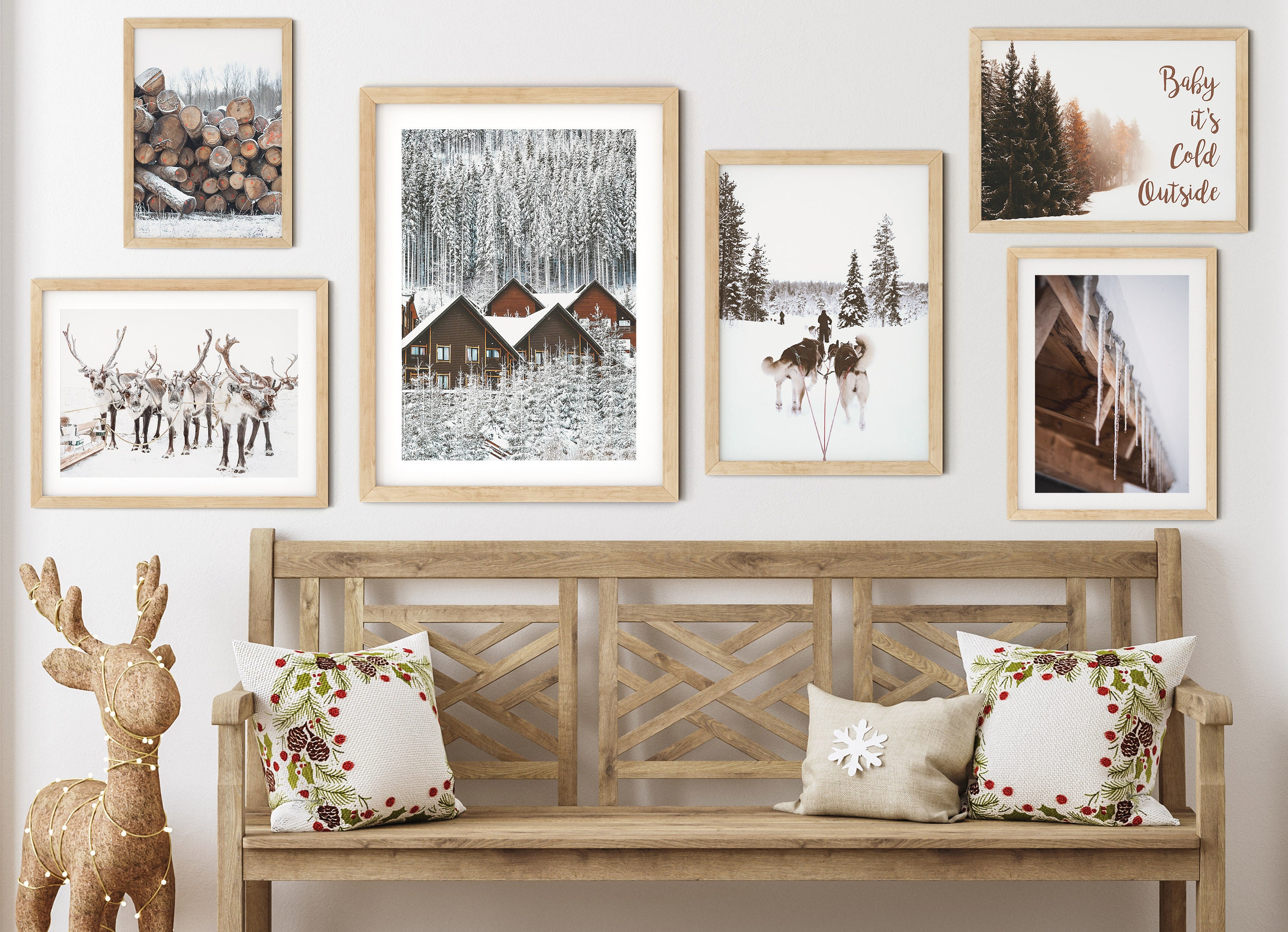 Printable Winter Set of 30 Prints, Neutral Christmas Gallery Wall ...
