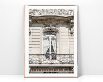 Printable PARIS balcony photo, French architecture print, Instant Download