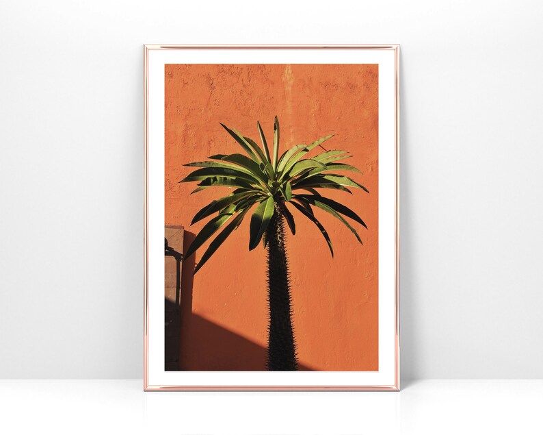 Printable Palm Tree Photo, Desert Art Print, Burnt Orange Boho Print ...