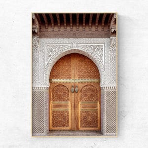 Printable Moroccan Door photo, neutral digital print, square Arabic architecture print, islamic poster ornamental wall art Instant Download