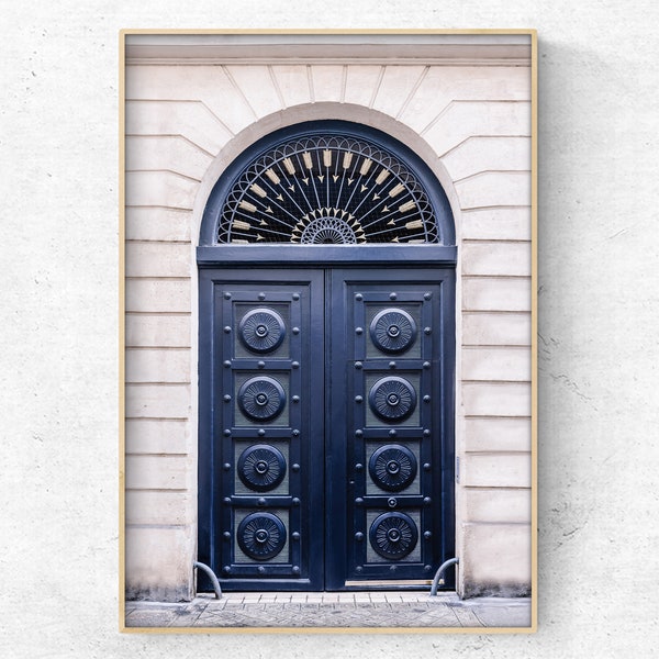 Download Printable photo blue Paris door French architecture vertical digital art print
