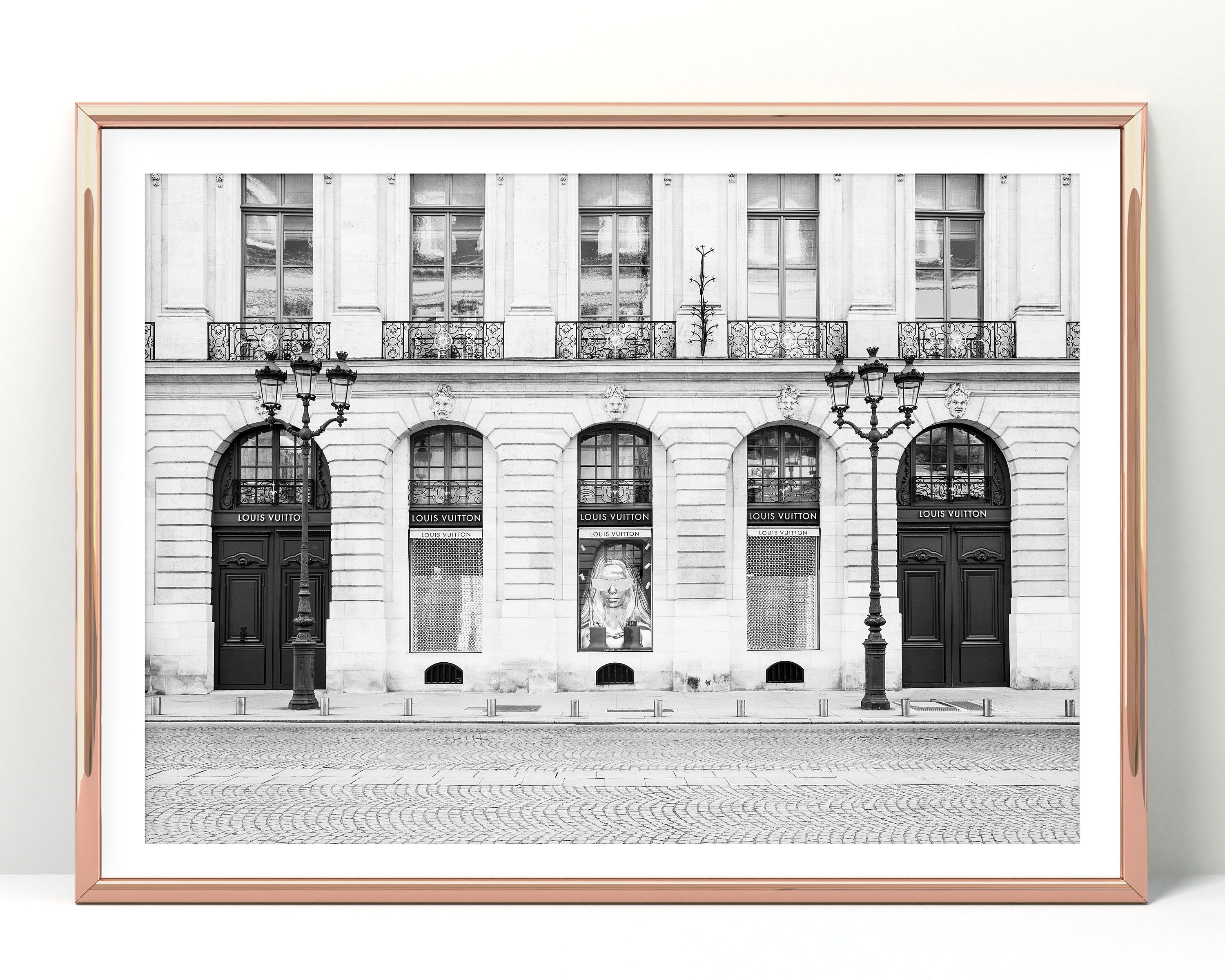 Printable Photo Louis Vuitton Store in Paris Black and White 