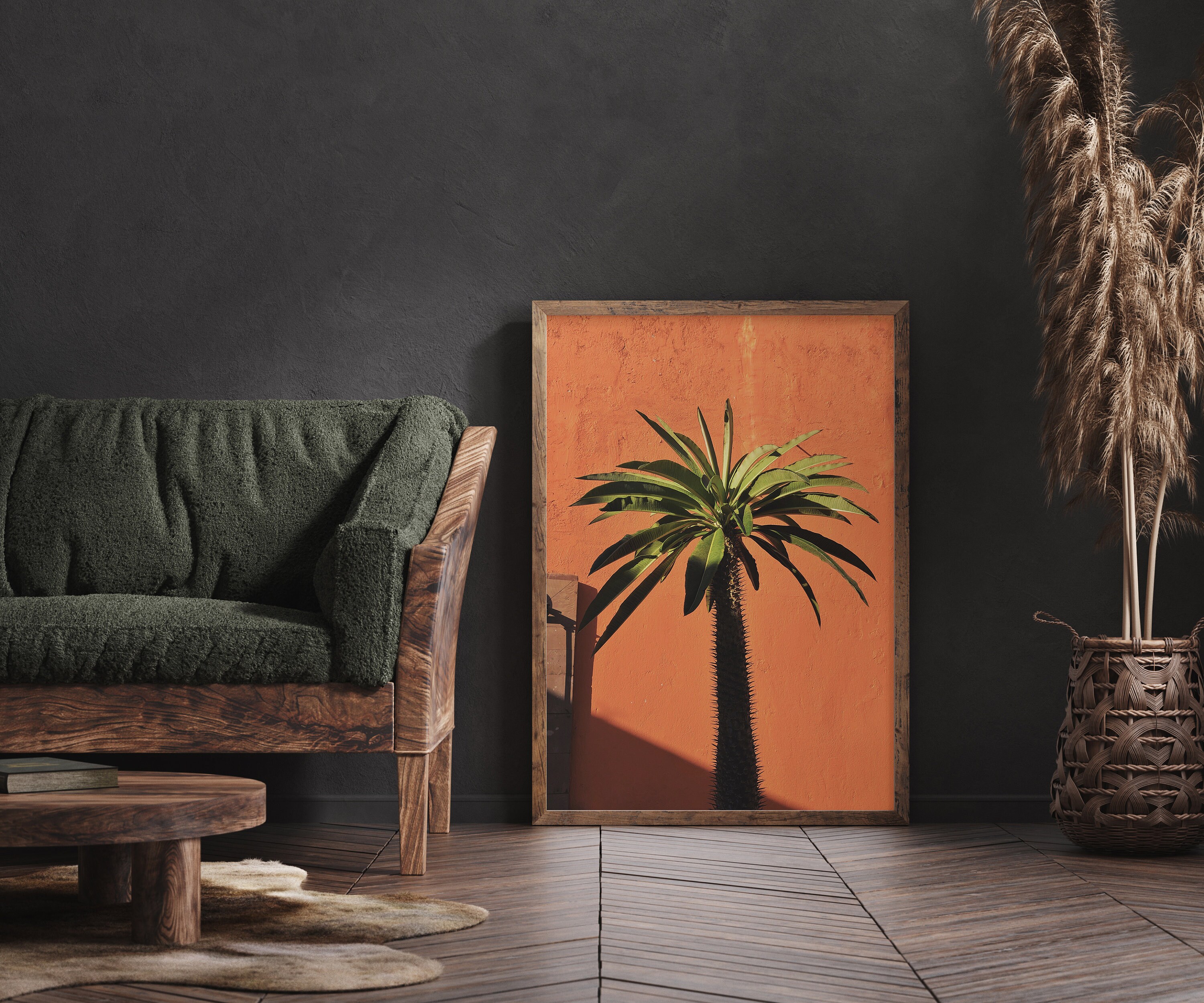 Printable Palm Tree Photo, Desert Art Print, Burnt Orange Boho Print ...