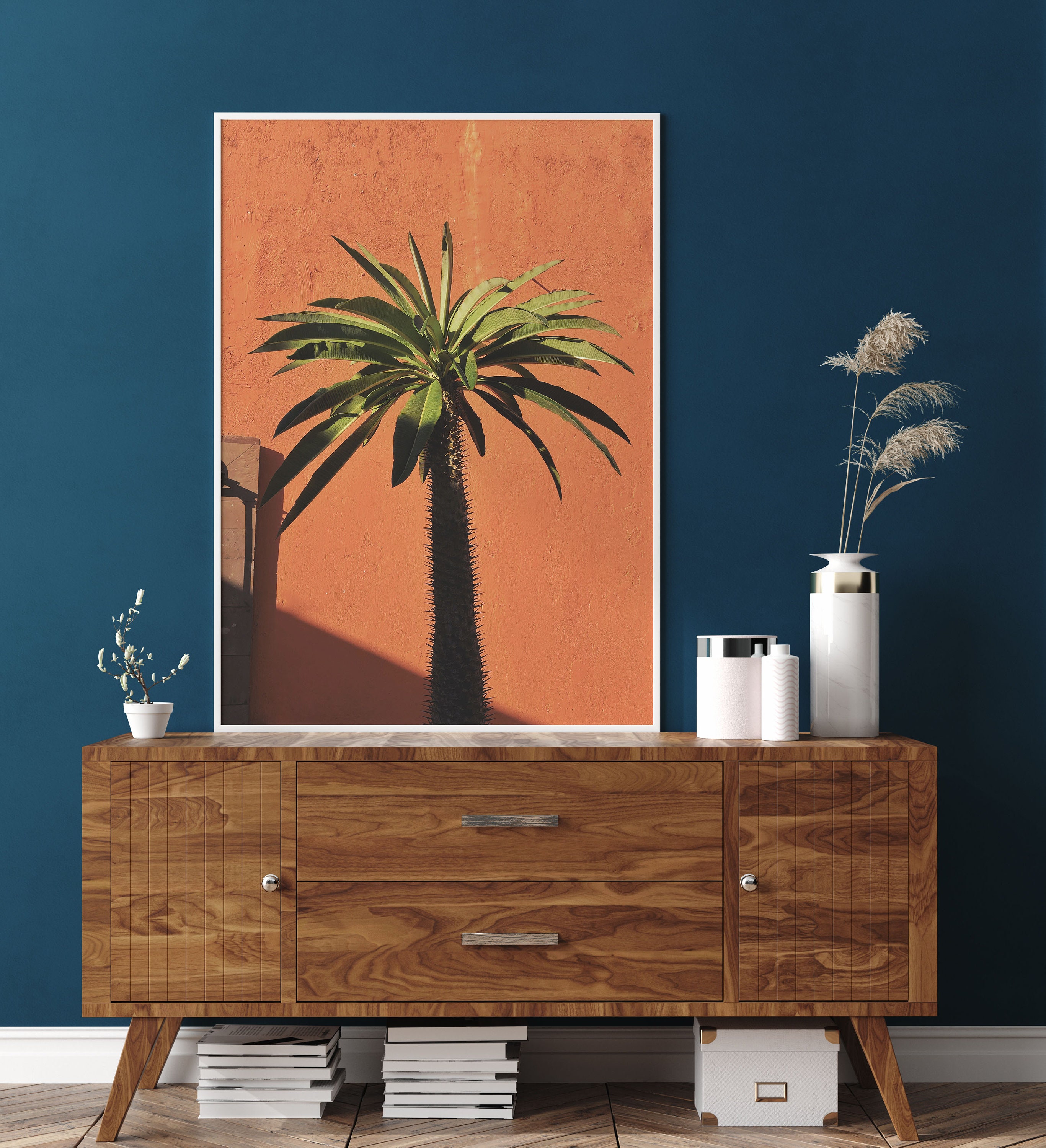 Printable Palm Tree Photo, Desert Art Print, Burnt Orange Boho Print ...