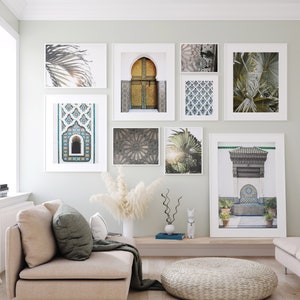 Set of 9 Digital Moroccan prints, printable Moroccan gallery wall, neutral boho prints, ornamental bohemian mosaic print, Instant Download