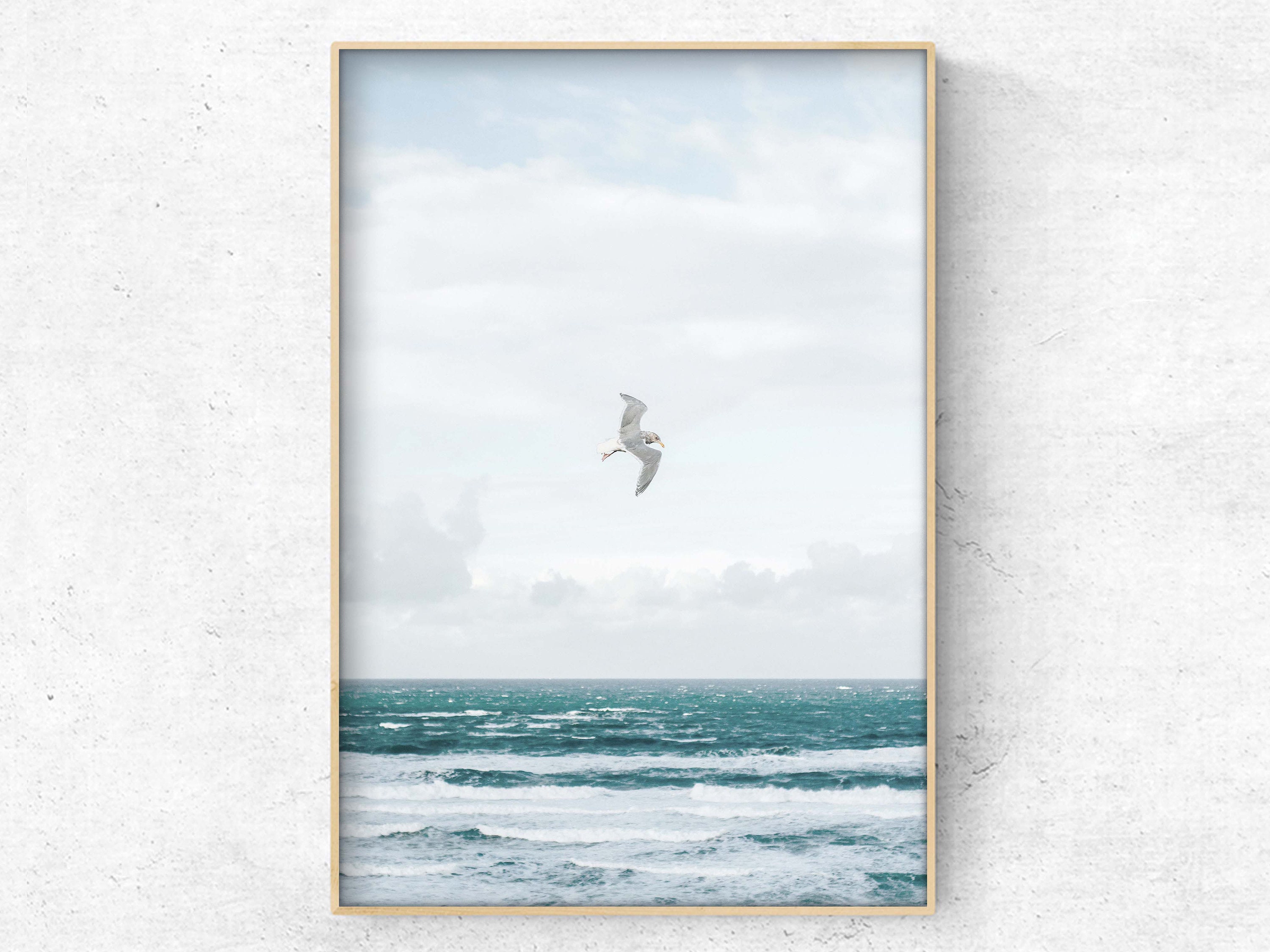 Océan mur Art côtier mer oiseau œuvre encadrée imprime