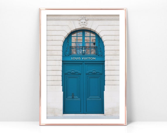 Printable Photo Louis Vuitton Store in Paris Blue and Beige 