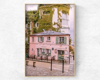 Download druckbare blush pink Foto PARIS Cafe Bistro Terrasse Digitaldruck