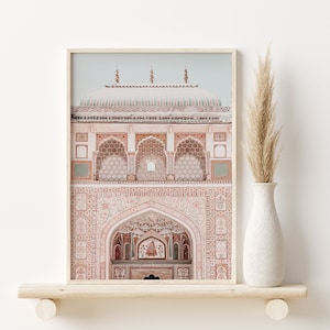 Digital print of an Indian palace, Jaipur door print, pastel Bohemian decor, Printable Boho wall art, Udaipur Door photo, Instant Download