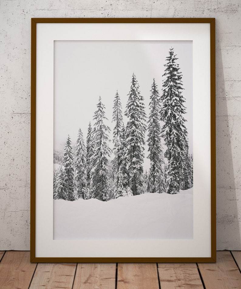 SET OF 6 Winter Forest Prints , Reindeer Photo, Log Cabin , Christmas ...