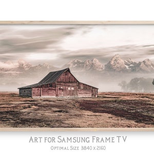 Samsung Rahmen TV Kunst, Bauernhaus Foto TV Kunst, 4K digitale Kunst für TV-Display, sofortiger Download, Grand Teton National Park Wyoming