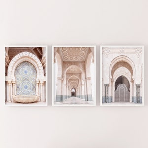 Printable Set of 3 Moroccan door photos, boho digital art print - Islamic architecture poster, neutral Arabic wall art, Instant Download