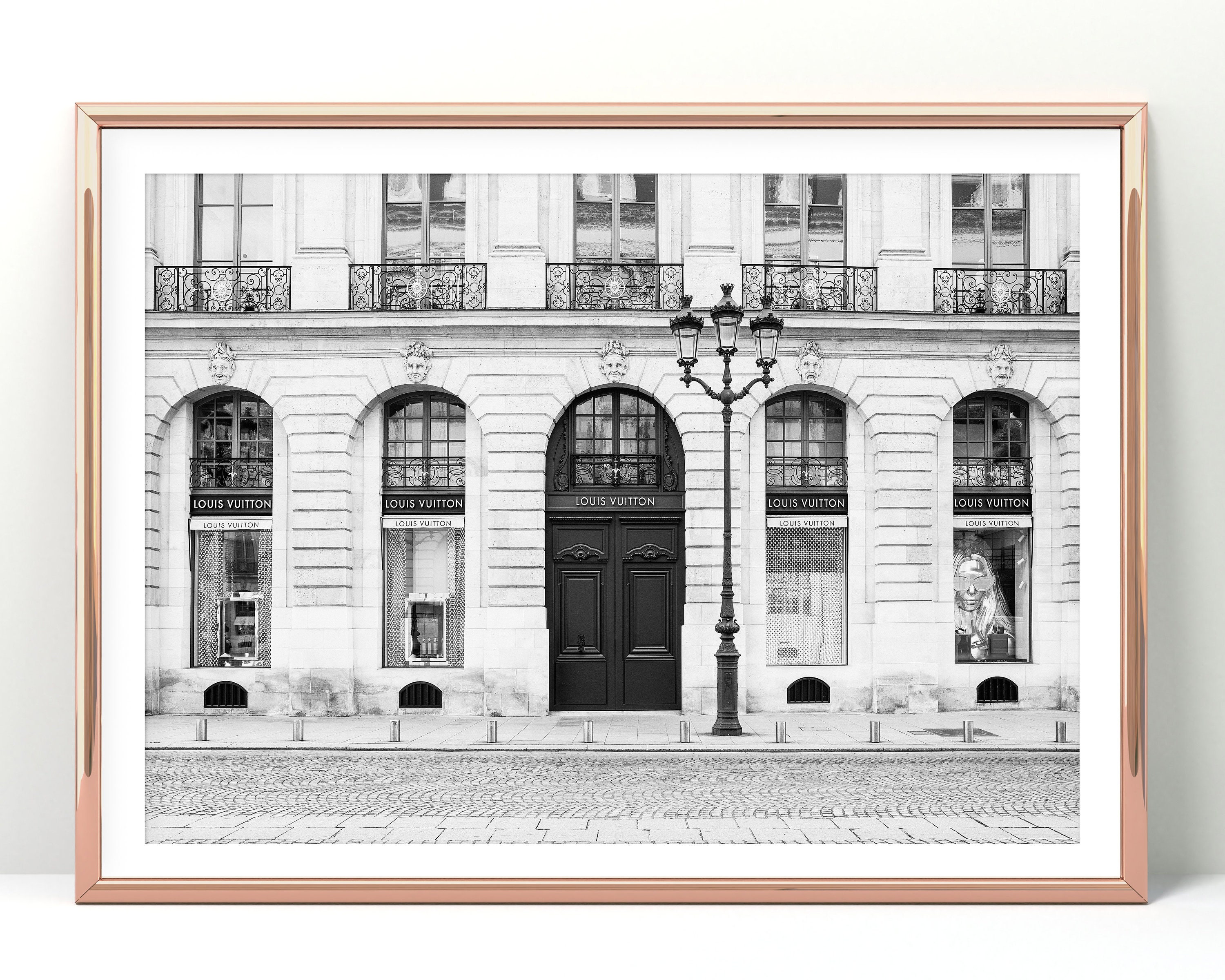 Julie Schreiber Large Canvas Art Prints - Louis Vuitton Black and White ( Fashion > Fashion Brands > Louis Vuitton art) - 60x40 in