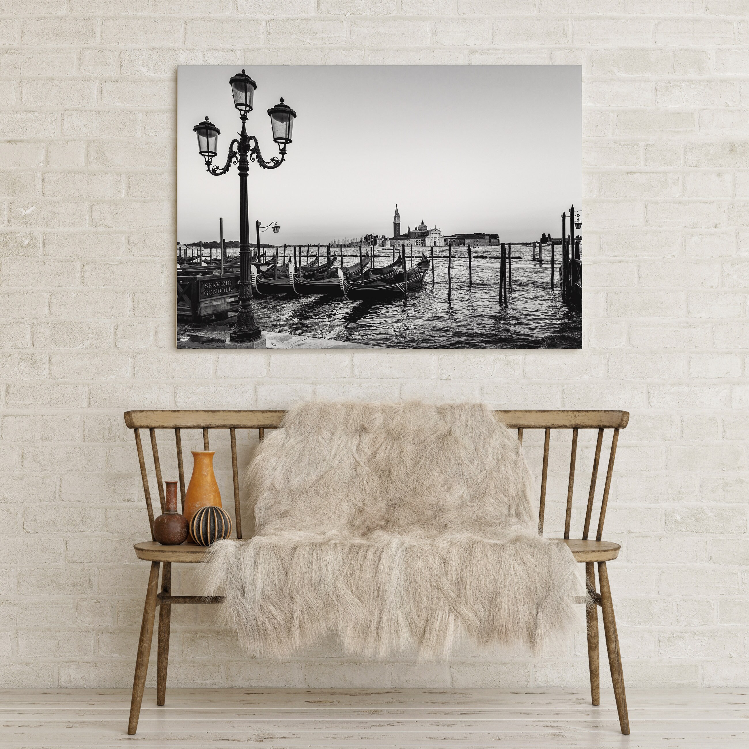 Printable Black and White Photo of a Venetian Gondola Station - Etsy