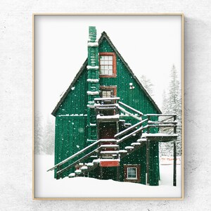 SET OF 6 Winter Forest Prints , Reindeer Photo, Chalet, Snow Christmas ...