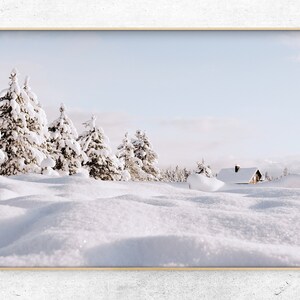 winter wonderland snow photo , Christmas wall Decor,  scandinavian Digital Art Print, Instant Download