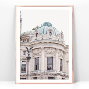 Printable beige and green photo of the Paris Opera, French baroque architecture print, Instant download