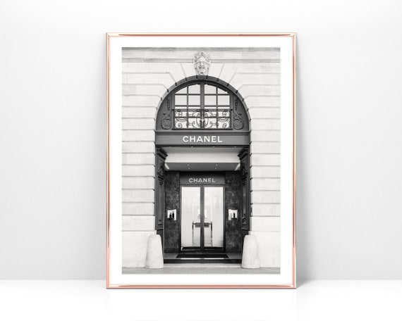 Printable Photo Chanel Store in Paris Black and White Digital 