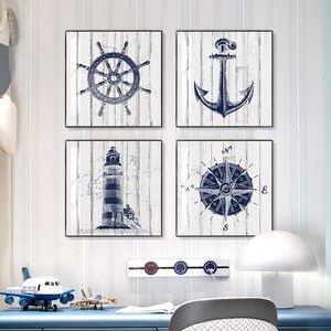 Sumgar Nautical Nursery Decor Wall Art, Lighthouse Print Posters for ...