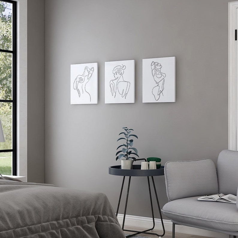 Sumgar Abstract Couple Lover Wall Art Set of 3 Minimalist Etsy