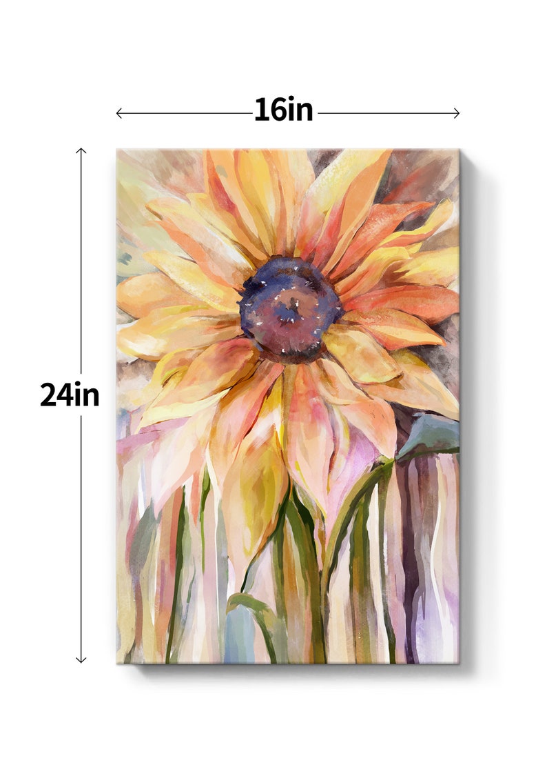 Sunflower Wall Art Yellow Flower Canvas Print Painting Etsy