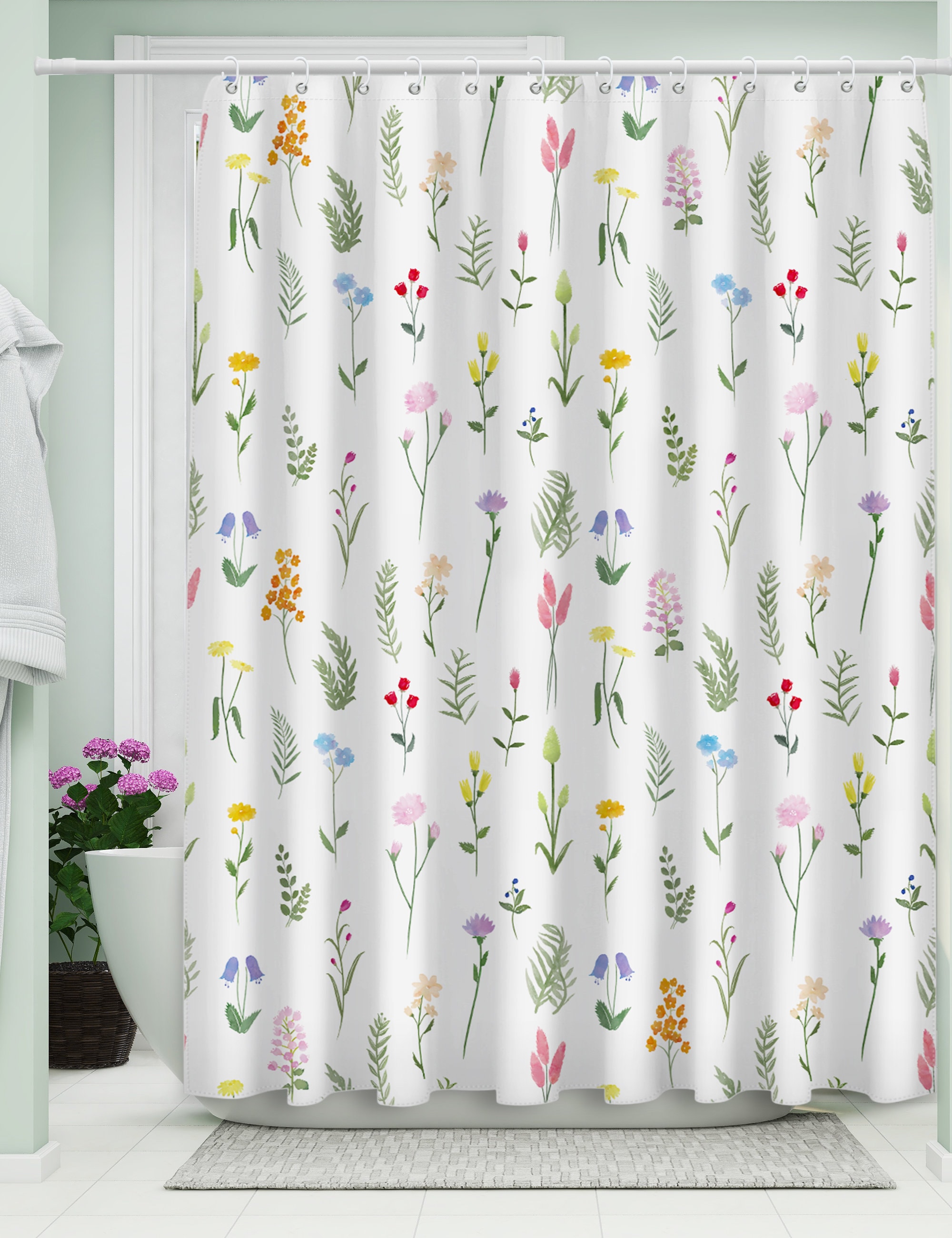 New Sabichi Bath Shower Curtain Peva Inc12 Hooks Baby Fish 180cm x 180cm 179593 