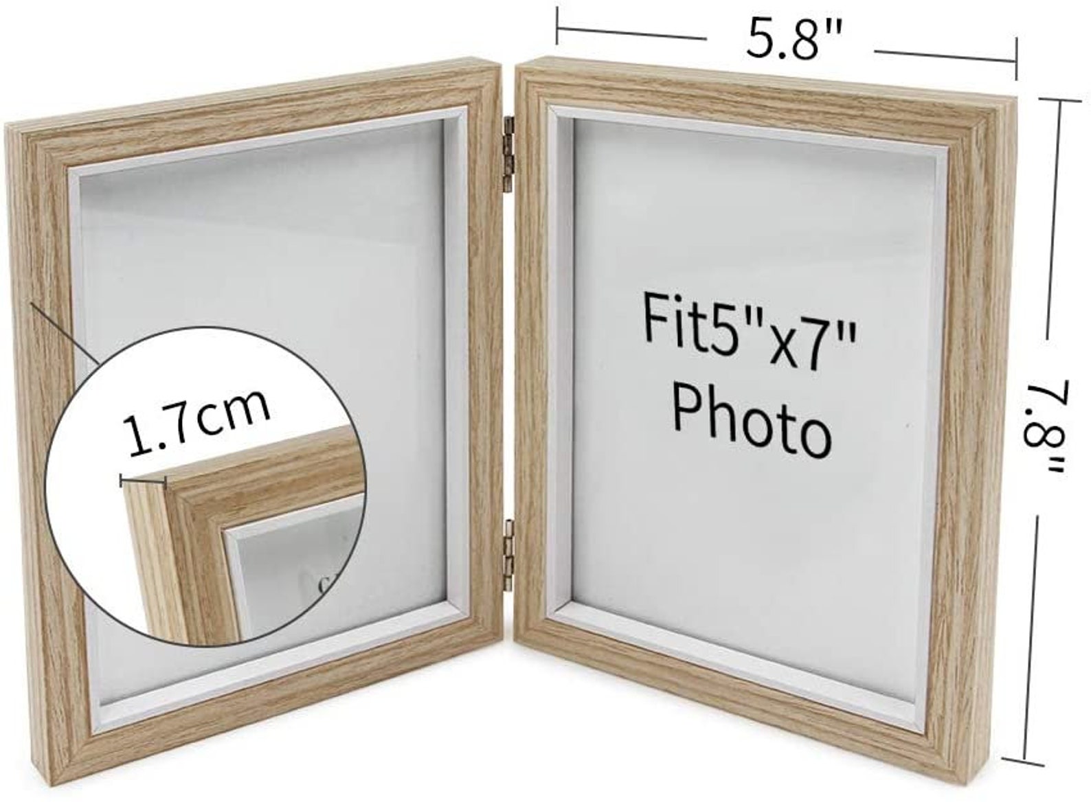 Double Wooden Picture Frame 5x7 Rustic Hinged Photo Frames in Etsy