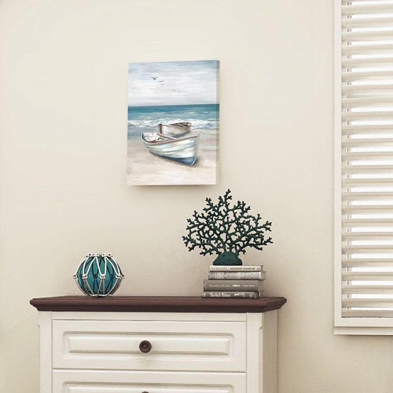 Sumgar Nautical Ocean Nursery Wall Art Boat on the Beach Etsy