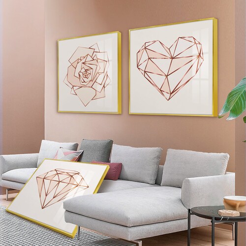 Sumgar Rose Gold Wall Art Bathroom Decor Girls Bedroom Wall Etsy