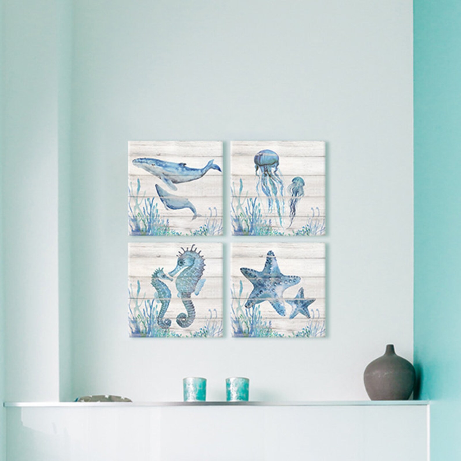 Sumgar Framed Wall Art Ocean Nursery Decor Sea Life Ocean Etsy