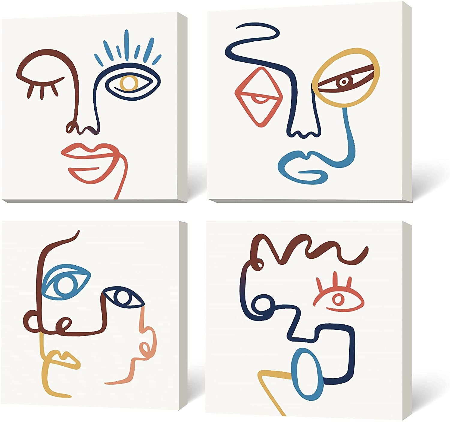 Sumgar Abstract Face Wall Art Boho Decor Minimalist Line Etsy