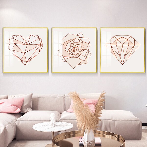 Rose Gold Wall Art Etsy