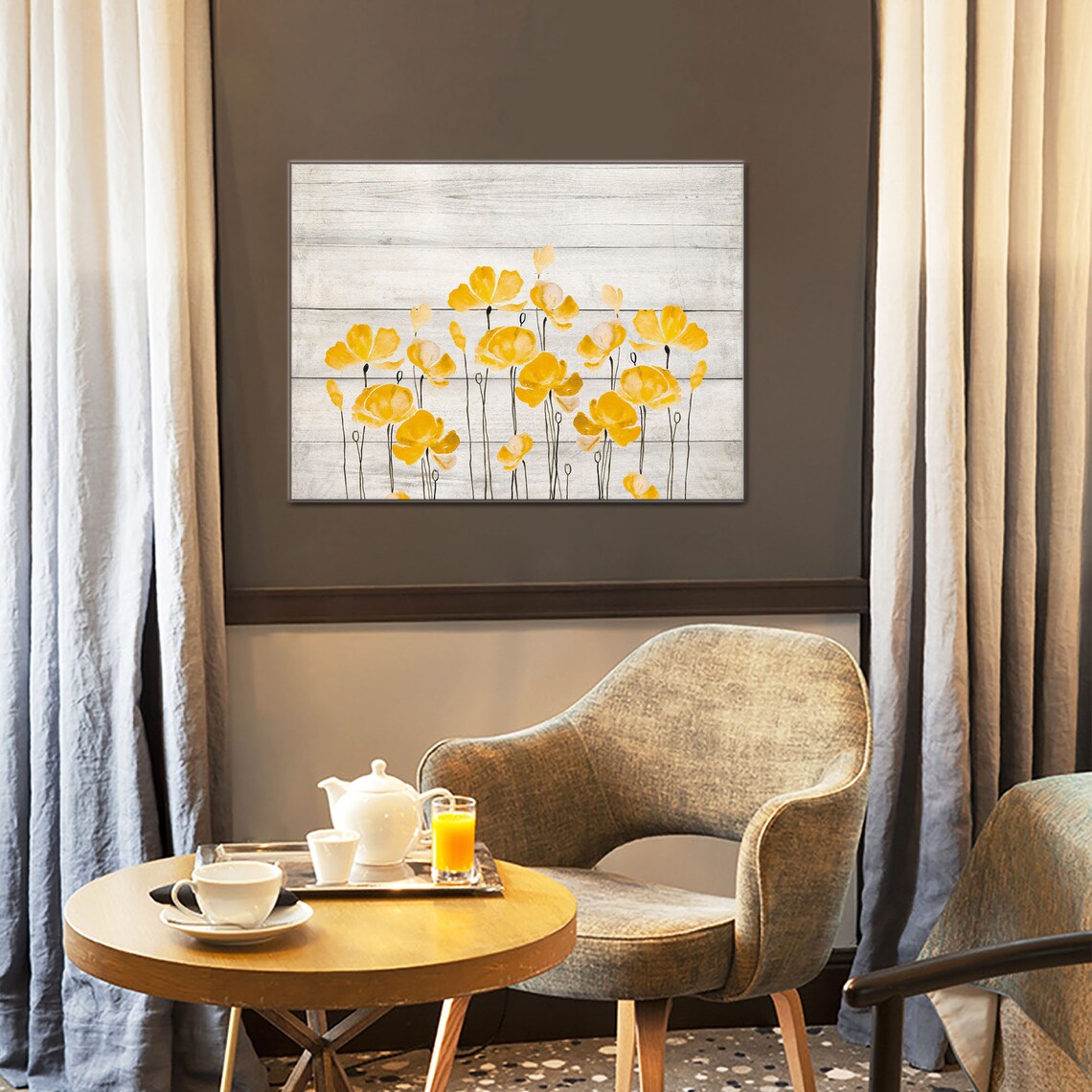 Yellow Wall Art Bedroom Farmhouse Artwork Flower Rustic Etsy