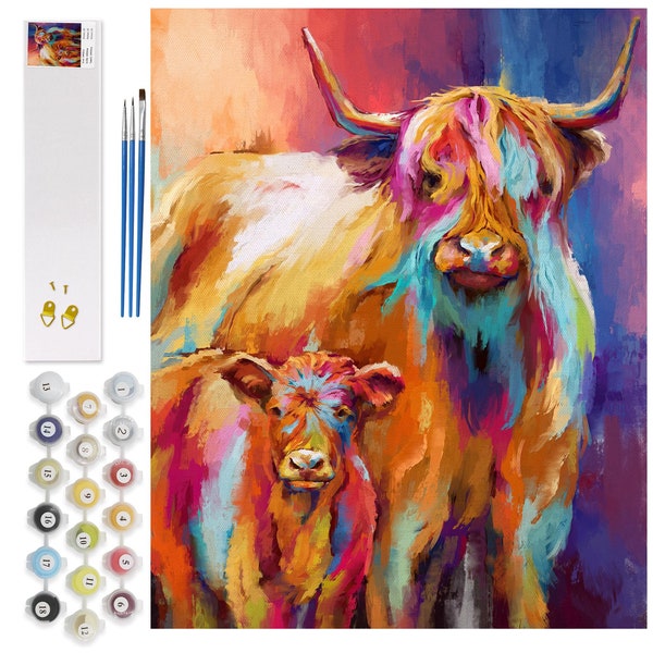 Paint by Number Cow Etsy